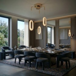 LAMPA SUFITOWA WISZĄCA LED G173-3CP ZŁOTA