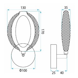 KINKIET ŚCIENNY LED G174-W ZŁOTY