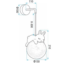 LAMPA ŚCIENNA KINKIET ŚPIĄCY KRÓLICZEK G165-1W