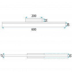 KINKIET ŁAZIENKOWY LED 60CM APP1846-1W CHROM