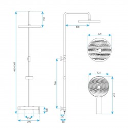 Zestaw natryskowy Rea Rivo Nikiel Szczotkowany