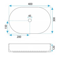 Umywalka nablatowa Rea Vanda 40 Mini