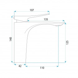Bateria Umywalkowa PREMIUM REA Vision Chrom Niska
