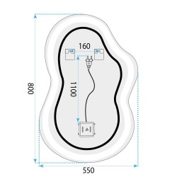 LUSTRO ŚCIENNE LED UNO 80x55 cm