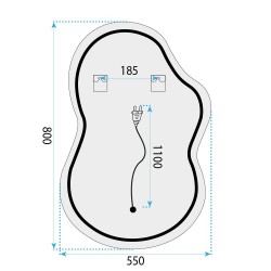 LUSTRO ŚCIENNE LED UNO 80x55 cm