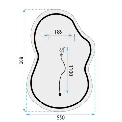 LUSTRO ŚCIENNE LED UNO DOUBLE 80x55 cm