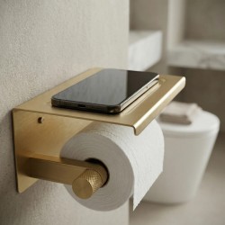 Uchwyt na papier toaletowy z półką 39105A ORI Złoty Szczotkowany