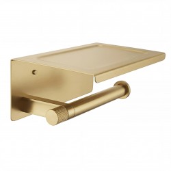 Uchwyt na papier toaletowy z półką 39105A ORI Złoty Szczotkowany