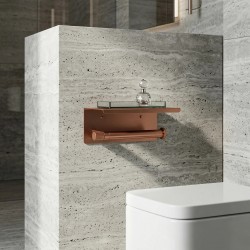 Uchwyt na papier toaletowy z półką 39105A ORI Miedź Szczotkowana