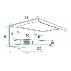 Uchwyt na papier toaletowy z półką 39105A ORI Miedź Szczotkowana