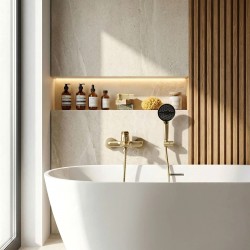 Bateria wannowa PREMIUM REA Vision Złota Szczotkowana