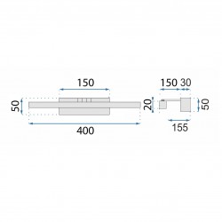 Kinkiet łazienkowy LED APP1860-1W 40 cm Złoty