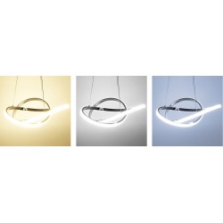 Lampa Sufitowa Wisząca Ring Nowoczesna LED + Pilot APP389-CP Chrom