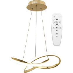 Lampa Sufitowa Wisząca Ring Nowoczesna LED + Pilot APP390-CP Złota