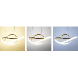 Lampa Sufitowa Wisząca Ring Nowoczesna LED + Pilot APP390-CP Złota