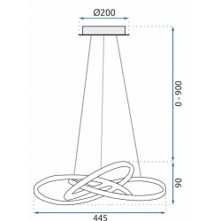 Lampa Sufitowa Wisząca Ring Nowoczesna LED + Pilot APP390-CP Złota
