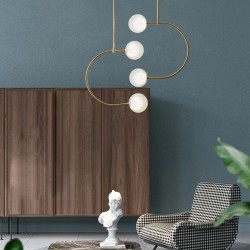 Lampa Wisząca Szklane Kule APP639-4CP Złota