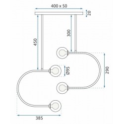 Lampa Wisząca Szklane Kule APP639-4CP Złota