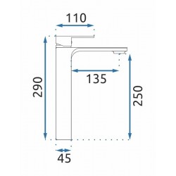 Bateria Umywalkowa REA URBAN Złota Wysoka