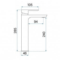 Bateria Umywalkowa REA ARGUS Chrom Wysoka