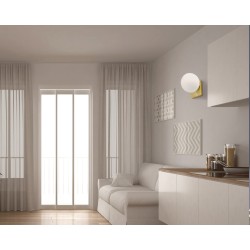 Lampa Ścienna Kinkiet Szklana Kula APP1009-1W Złota