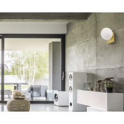 Lampa Ścienna Kinkiet Szklana Kula APP1009-1W Złota