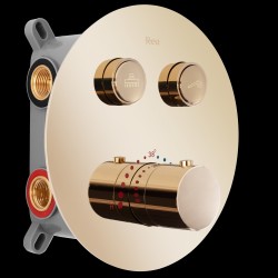 Zestaw Prysznicowy Podtynkowy z termostatem LUNGO Złoty + BOX