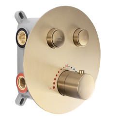 Zestaw Prysznicowy Podtynkowy z termostatem LUNGO Złoty szczotkowany + BOX