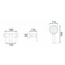 Bateria prysznicowa ze słuchawką REA Verso złota Szczotkowana