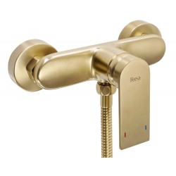 Bateria prysznicowa ze słuchawką REA Verso złota Szczotkowana