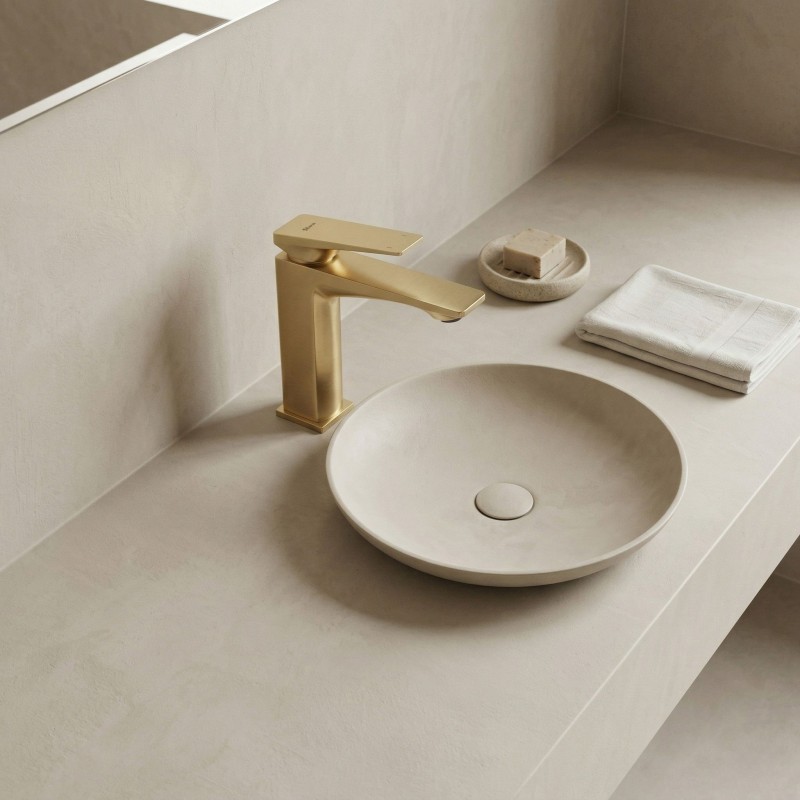 Bateria Umywalkowa PREMIUM REA Prime Złota Szczotkowana Niska