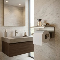 Uchwyt na papier toaletowy z półką 6613 Modern Nikiel Szczotkowany