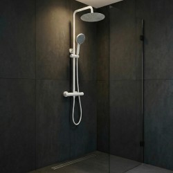 Zestaw Natryskowy bez wylewki  z termostatem Rea Lungo Biały