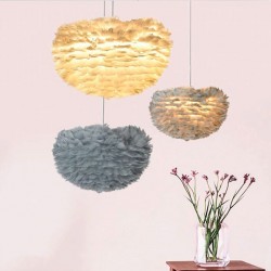 Lampa Wisząca z Piór APP335-3CP Biała