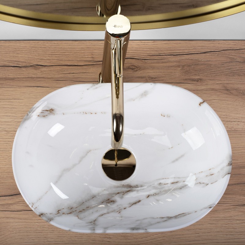 Umywalka nablatowa Rea AMELIA MINI AIAX SHINY