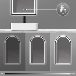 LUSTRO ŚCIENNE LED 60x100cm DASH BLACK