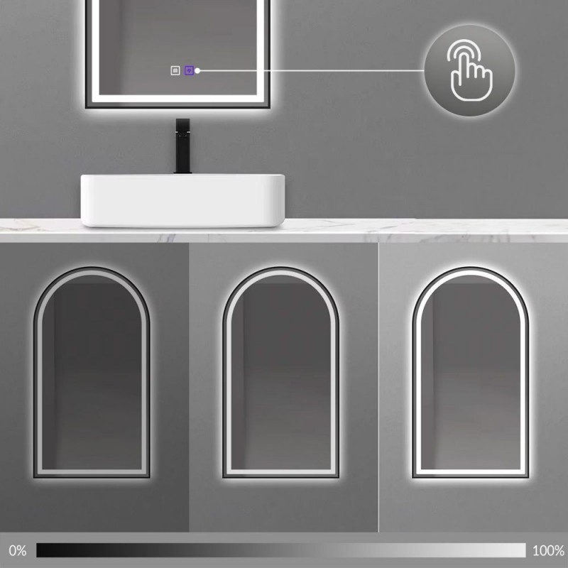 LUSTRO ŚCIENNE LED 60x100cm DASH BLACK