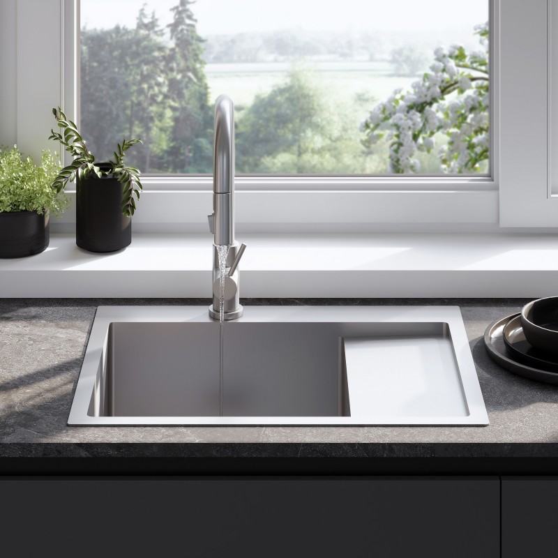 Zlewozmywak stalowy REA Fin Nikiel szczotkowany