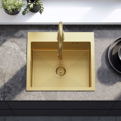 Zlewozmywak stalowy REA Leo 50 Złoty szczotkowany