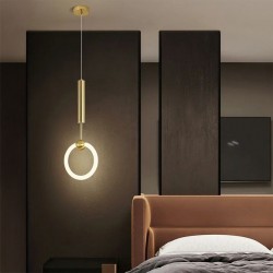 LAMPA WISZĄCA LED LHJ059-1CP Złota Szczotkowana