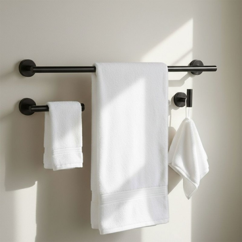 Zestaw akcesoriów łazienkowych Ari Czarny 4 elementy