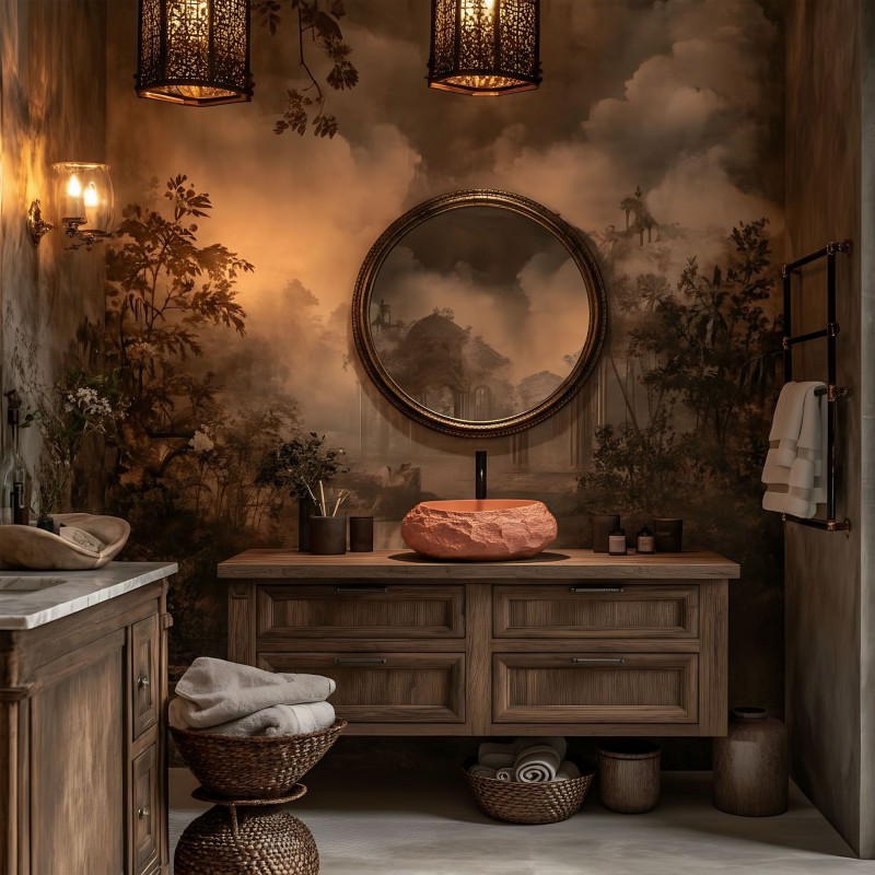 Umywalka nablatowa Rea Mika Terracotta