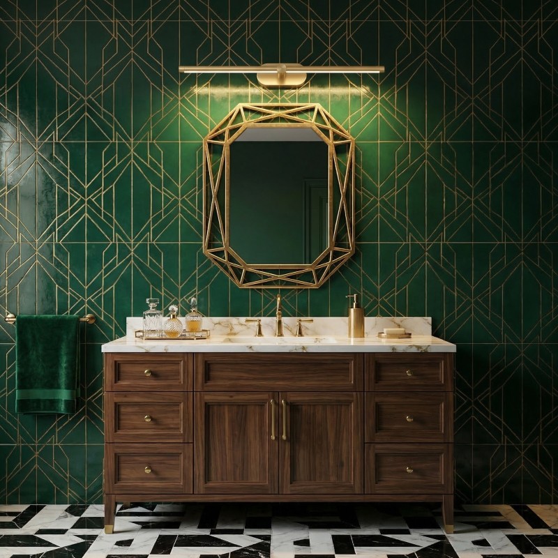 Kinkiet łazienkowy LED APP1893-1W 60 cm Złoto szczotkowane