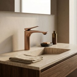 Bateria Umywalkowa PREMIUM REA Vision Miedź Szczotkowana Niska