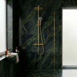 Zestaw Natryskowy bez wylewki  z termostatem Rea Lungo Złoty