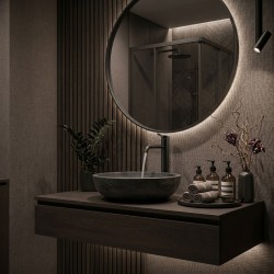 Bateria umywalkowa Rea Rivo Czarna Wysoka