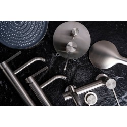 Bateria Umywalkowa Rea Foster nikiel szczotkowany niska