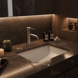 Bateria Umywalkowa Rea Foster nikiel szczotkowany niska