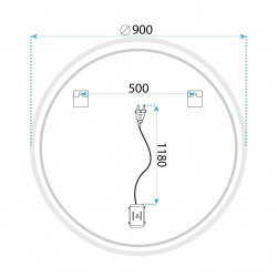Lustro ścienne LED SOFT 90