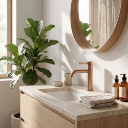 Bateria umywalkowa Rea Rivo Miedź Szczotkowana